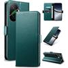 Yunubeyii Cover Libro per Xiaomi Poco F7 - [Blocco RFID] Luxury PU Leather Portafoglio Card Holder Magnetic Phone Custodia con Kickstand, Cover Protettiva Antiurto, Verde
