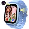 Ruopoem 4G Smartwatch Bambini, Smartwatch per Bambini con GPS Videochiamate Chiamate Telefono, Orologio GPS Bambino SOS IP68 Fotocamera Modalità Scuola Giochi Sveglia Regalo per Ragazzo Ragazza
