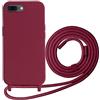 Beajew Custodia per iPhone 6 Plus/iPhone 7 Plus/iPhone 8 Plus Cover con Regolabile Rimovibile Corda da Catena Collana Necklace Antiurto Cordino Collari per iPhone 6 Plus/7 Plus/8 Plus, Rosso