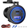 Lpluziyyds Presa USB da 83 W 12 V, 18 W QC 3.0 USB A e 65 W PD USB C per caricabatteria da auto con interruttore ON Off per auto, golf cart barca, autobus marino, camion, camper, moto marine