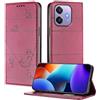 XINYEXIN Custodia per Oppo A40m 4G / A40 / A60 5G, Cover a Libro in Pelle PU con Blocco RFID, Slot per Carte, Supporto, Protezione Completa Antiurto - Rosso