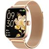 Fitpolo Smartwatch Donna Uomo Chiamate e Whatsapp, 1.85 Smart Watch Contapassi Cardiofrequenzimetro da polso/SpO2/Contapassi/Sonno, Orologio Smart Fitness Sportivo Impermeabile per Android iOS