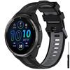 GIOPUEY Cinturini Compatibile con Garmin Forerunner 965/955/945/745, Morbido TPU Cinturino [Design a Colori di Giunzione] - Black/Grey