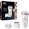 Braun Silk-épil 9, Depilatore Donna, Epilatore Elettrico Donna Per Una Rimozione Duratura Dei Peli, Epilazione Wet & Dry, Rasoio Donna Testina Radente E Pettine Regolatore, 9-730 Bianco e Rosa