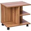 BAKAJI Tavolino da Caffe Salotto Multifunzione Tavolo Divano Porta TV Riviste Comodino con Ruote in Legno Melaminico (Noce)