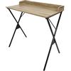 HOME DECO FACTORY, HD0510, Scrivania Moderna con Spazio di archiviazione, Design Elegante ed ergonomico, Ideale per Il telelavoro e Lo Studio, Marrone Nero, 80x48 cm