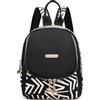 DIRRONA Zaino Donna - Mini Zaino Monospalla Leggero E Impermeabile, Borsa Petto Convertibile 3-in-1 Multitasche Per Viaggio E Quotidiano Bianco Nero Geometrico