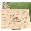 CONTRAXT Cadeaux pour Remercier des Personnes Spéciales. Cadeaux Originaux Carte ou Livre de Signatures de Remerciement en Bois pour anniversaires d'amis hommes femmes (Merci)