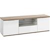 Composad | Mobile Porta Tv della Linea MUNDI con 2 Ante, 1 Ribalta e Luce LED, Porta Tv da Terra, (LxAxP) 160x51x40,50 cm, Colore Rovere Oak Mielato e Bianco laccato, Made in Italy