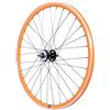 cyclingcolors 1x Ruota Posteriore Completa Bicicletta Cerchione Raggi Mozzo Bici Fixie Bike Misura 700 (13-622) TubeType Fixed Gear 16T Flip Flop Alluminio Arancione