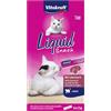 Vitakraft Liquid Snack, golosità gatto, snack gatto cremoso, con patè di fegato e biotina, in bustine singole, per una pelle migliore (1 pacchetto 6x 15g)