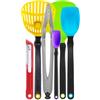 Dreamfarm Set di utensili da cucina antiaderenti in silicone e nylon, con Chopula, Supoons, Clongs Lite, Sharple e Lestrain - Party Mix