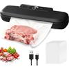 PORFOYO Macchina per sottovuoto 60 KPA, macchina sottovuoto, saldatrice sottovuoto, mini sottovuoto, sigillatrice sottovuoto one-touch, macchina sottovuoto compatta con 10 sacchetti sottovuoto per umidità