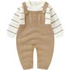 Generisch Tuta Manica In Cotone Maglia Maglione A Righe Attrezzature Per Neonati Pagliaccetti Lunghi Ragazze Vestiti Del Bambino Pagliaccetto & Tuta Gilet Maglia Nero, marrone, 0-3 Monate