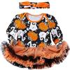 Generico Vestito Costume Strega, Neonato Ringraziamento Bodysuit con Cappello, Gonna Tutu, Neonato Romper Dress Bow Tutu Costume Carnevale Bambino