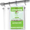 Clean Healthy Living Tenda da doccia in PEVA resistente, XL, con ventose, 188 x 198 cm, colore: bianco