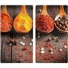 Allstar Coprifornelli in vetro Curry set 2 pezzi - Set di 2 coprifornelli per piani di cottura in vetroceramica, Vetro temperato, 30 x 0.8 x 52 cm, Multicolore