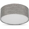 REV Lampada da soffitto - Lampada da soffitto rotonda 30 cm con paralume in tessuto in stile vintage - ideale per camera da letto e soggiorno, marrone-argento