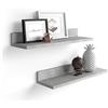 Mobili Fiver, Coppia Mensole Rachele, 80 cm, Grigio Cemento, Nobilitato, Mensole da muro Camera, Corridoio, Cucina, Ingresso, Soggiorno, Ufficio, Made in Italy