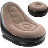 Generico Mf ArtShop Poltrona Gonfiabile con Poggiapiedi, Divano Gonfiabile con Pouf, Sedia Relax, Divano Moderno Tessuto Floccato, Portatile, Poltrona da Esterno ed Interno, Poltrona Lounge, Impermeabile