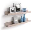Mobili Fiver, Coppia Mensole portafoto-quadri First, 60 cm, Olmo Perla, 60 cmx13 cmx8 cm, Nobilitato, Mensole da muro per Camera, Ingresso, Soggiorno, Ufficio, Made in Italy