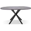 FRANKYSTAR Marui Small - Tavolo da pranzo ovale in legno e metallo con piede centrale Kiso 150x90 cm - grigio