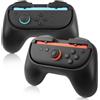 GEEKERA Manopole per controller compatibili con Nintendo Switch 2 Joy-Cons, maniglia Grip Holder, comodo supporto per accessori interruttore, confezione da 2, nero