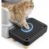 Bartuke Lettiera rialzata per gatti con piedini in legno, pedale filtro per lettiera automatica autopulente, ideale per gattini e gatti anziani (Nero)