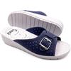 Sani' Ciabatte Donna Estive Comode Pantofole in Vera Pelle con Fibbia Regolabile a Punta Aperta Sandali Sanitari con Fascia (Blu, Sistema Taglie Calzature EU, Adulto, Donna, Numero, Media, 37)