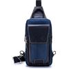 FANDARE Retrò Zaino Monospalla Uomo Borsello Tracolla Zainetto Piccolo Spalla Impermeabile Pelle Affari Borsa a tracolla per Trekking Ciclismo Viaggio Marsupio Nero Blu