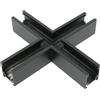 M LEDME Connettore a X orizzontale per binario magnetico 16mm nero M LEDME