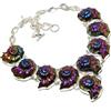 Fatto a mano Collana pietre preziose fossili ammolite catena regolabile gioielli fatti a m...
