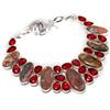Fatto a mano Collana con pietre preziose granato rodocrosite Mozambico gioielli fatti a ma...