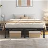 Yaheetech Rete Letto Matrimoniale 160 cm × 200 cm Senza Testiera Altezza 36 cm con Contenitore Sotto il Letto a Piattaforma in Metallo Nero