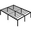Yaheetech Rete Letto Matrimoniale 41,5 cm in Metallo 140 cm × 200 cm senza Testiera Spazio Aggiuntivo per Camera da Letto Nero