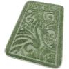 emmevi Tappeto Bagno Damascato Scendiletto Camera Barocca Morbido Assorbente Antiscivolo 50x80 Cm Verde