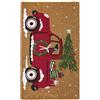 Generic Zerbino natalizio per esterni, 80 x 50 cm, antiscivolo, lavabile, tappetino di benvenuto con motivo auto, tappetino per albero di Natale, camion, zerbino invernale, per interni ed esterni, tappeto per