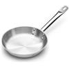 Forgast Padella Professionale Acciaio Inox Satinato 28cm, Padella Induzione Gas Fornello Elettrico, Fondo Spesso Multistrato, Padella da Ristorante, Lavabile in Lavastoviglie