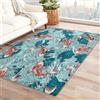 AUWUUA Tappeto giapponese 40 x 60 cm, tappeto giapponese Wave Koi Fish Area per camera da letto, soggiorno, camera dei bambini, dormitorio, ingresso, stile asiatico, grande, lavabile, antiscivolo