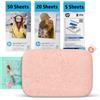 HP Sprocket 2x3 Stampante fotografica istantanea per smartphone 75 fogli BUNDLE - Stampante mobile wireless portatile a colori Bluetooth rosa Foto adesive Zink, Pacchetto da 75