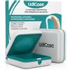 Udivita 2 Custodie Porta Apparecchi Acustici - UdiCase interno Morbido Apertura Rapida con Piedini Antiscivolo - Antiurto Antipolvere Antischizzi - Contenitore Impermeabile Rigido Portatile per Viaggi 7x7x3cm