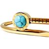 Generico Bracciale Donna Chiodo in Acciaio Oro 14K con Pietra Turchese - Design Moderno con Dettagli a Orologio - Regalo Elegante