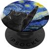 Van Gogh Funny Art Gatto Notte Stellata Van Gogh PopSockets PopGrip Adesivo