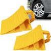 Leikurvo 2 Pezzi Cunei con Impugnatura, 190 x 110 x 110mm, Cunei in Plastica per Rimorchi, Cunei Frenanti per Auto, Roulotte, Camper (Giallo)