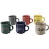 GUSTO CASA - Tazzine da caffè in stoneware colorate 12 cl - set 6 pezzi