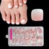 ZAHRVIA Unghie Finte Piedi Corte, 120 Pezzi Grancese Rosa Press on Nails per Piedi in 12 Taglie con Lime e Bastoncini per Decorazioni Unghie da Donna Manicure