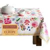 Maison d' Hermine Happy Florals - Sweety - Tovaglia in 100% cotone, per cucina, cena, tavolo, decorazione per feste, matrimoni, primavera/estate (rettangolare, 140cm x 180cm)