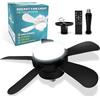 oxylops Ventilatore Soffitto con Luce LED,Ø40 cm,6 Velocità Silenzioso,Comando App/Telecomando,E27 con Base Inclusa,3 Temperature Colore,Reversibile Estivo/Inverno,Installazione Senza Operai (black)