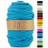 Netuno 1x corda macramè colorata blu 9 mm 50 m corda in cotone anima in poliestere filo spago uncinetto ferri da maglia decorazioni cordoncino colorato cavo blu