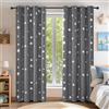 Deconovo Tende Oscuranti Termiche Isolanti con Stelle Stampate per Soggiorno e Camera da Letto Moderne Interni 2 Pezzi con Occhielli, 140x245 CM, Grigio Chiaro
